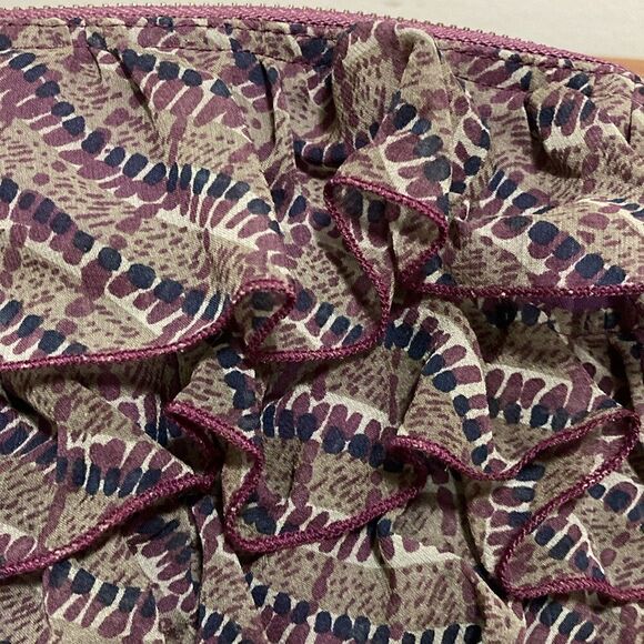 Juliette Longuet NWT Clutch Bag covered in Fabric Ruffles with Top Zipper. - Picture 4 of 6